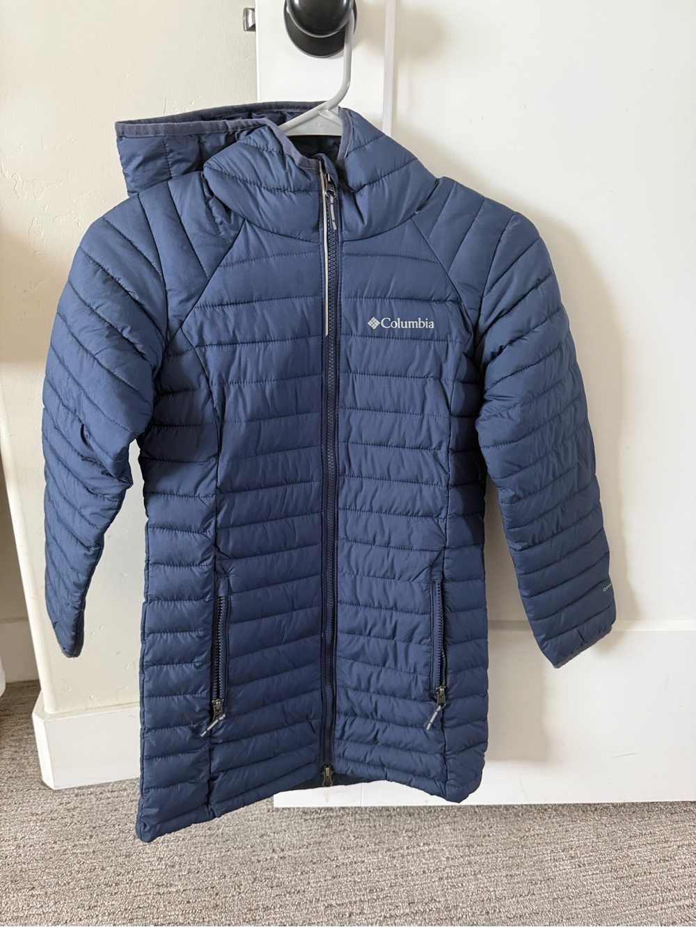 Columbia Girls' Navy Hooded Packable Puffer Coat